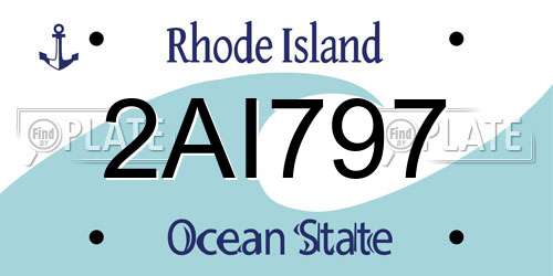 2AI797 Rhode Island License Plate