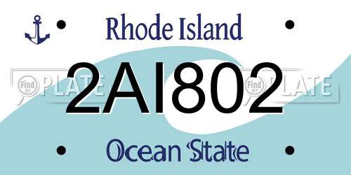 2AI802 Rhode Island License Plate
