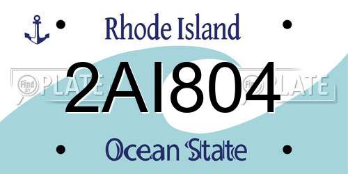 2AI804 Rhode Island License Plate