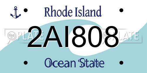 2AI808 Rhode Island License Plate
