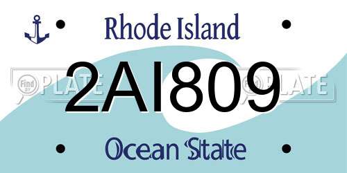 2AI809 Rhode Island License Plate