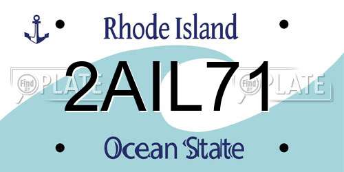 2AIL71 Rhode Island License Plate