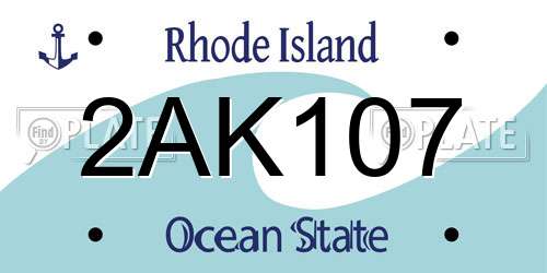 2AK107 Rhode Island License Plate