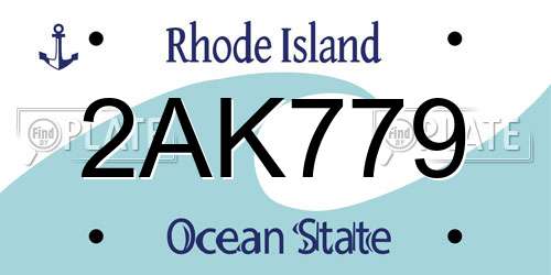 2AK779 Rhode Island License Plate