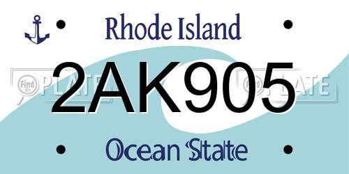 2AK905 Rhode Island License Plate