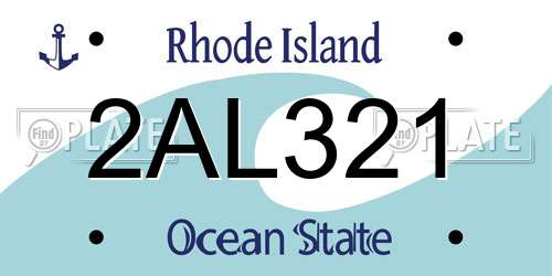 2AL321 Rhode Island License Plate