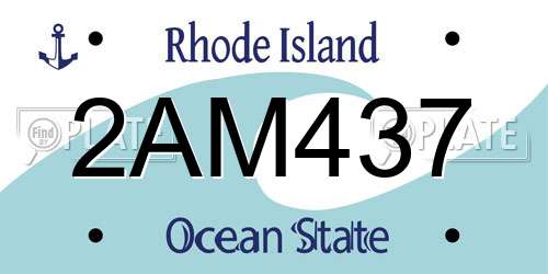 2AM437 Rhode Island License Plate