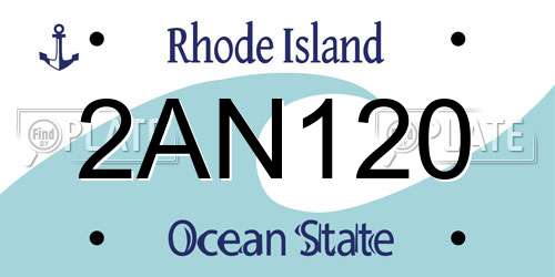 2AN120 Rhode Island License Plate