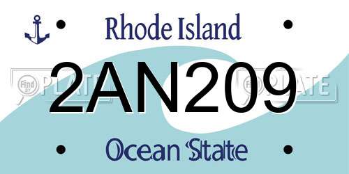 2AN209 Rhode Island License Plate