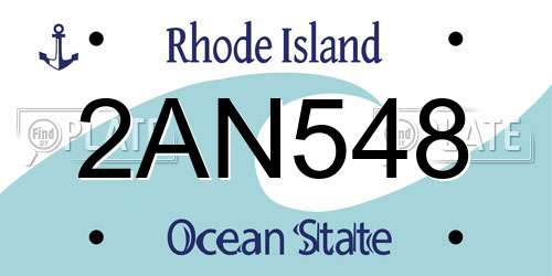 2AN548 Rhode Island License Plate