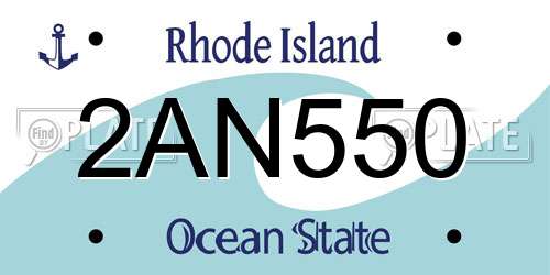 2AN550 Rhode Island License Plate
