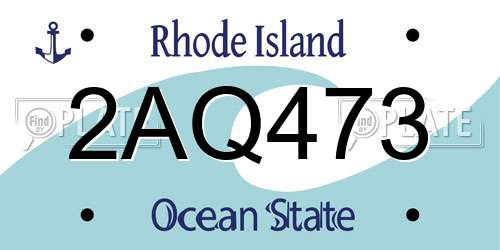 2AQ473 Rhode Island License Plate