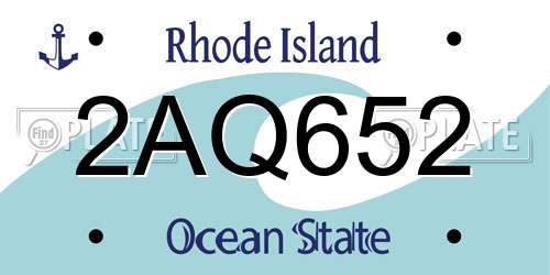 2AQ652 Rhode Island License Plate