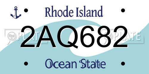 2AQ682 Rhode Island License Plate