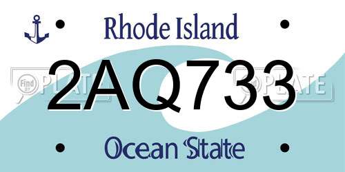 2AQ733 Rhode Island License Plate