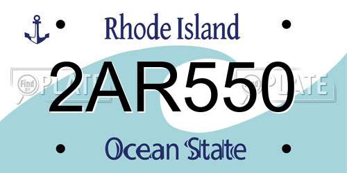 2AR550 Rhode Island License Plate