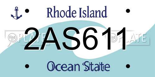 2AS611 Rhode Island License Plate