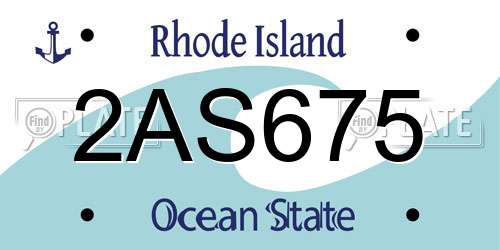 2AS675 Rhode Island License Plate