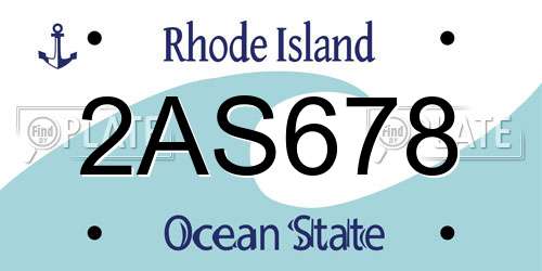 2AS678 Rhode Island License Plate