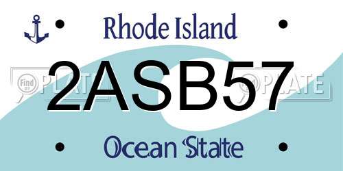 2ASB57 Rhode Island License Plate