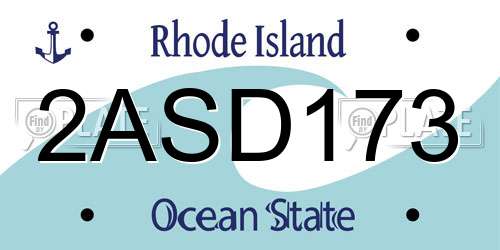 2ASD173 Rhode Island License Plate