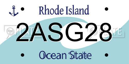 2ASG28 Rhode Island License Plate