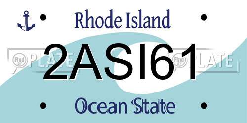 2ASI61 Rhode Island License Plate