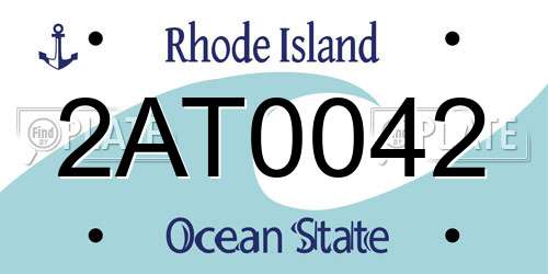 2AT0042 Rhode Island License Plate