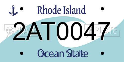 2AT0047 Rhode Island License Plate