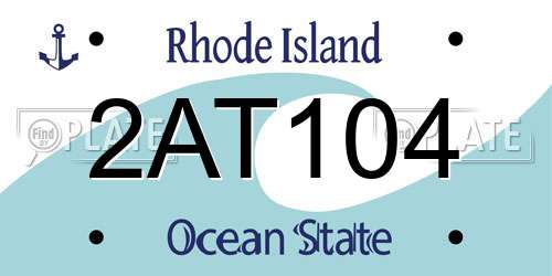 2AT104 Rhode Island License Plate