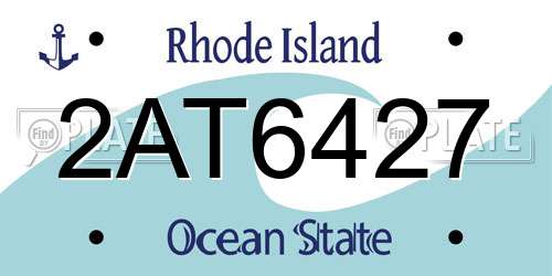 2AT6427 Rhode Island License Plate