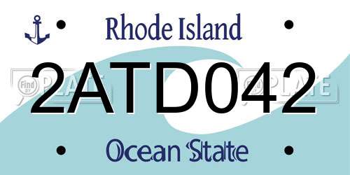 2ATD042 Rhode Island License Plate