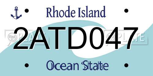 2ATD047 Rhode Island License Plate