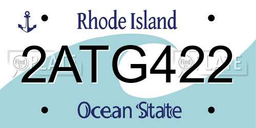 2ATG422 Rhode Island License Plate