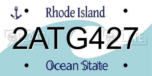 2ATG427 Rhode Island License Plate