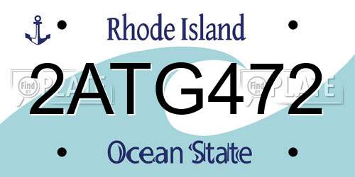 2ATG472 Rhode Island License Plate