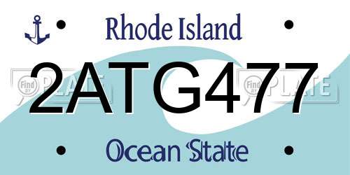2ATG477 Rhode Island License Plate