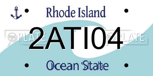 2ATI04 Rhode Island License Plate