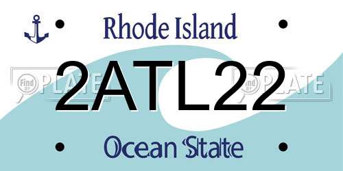 2ATL22 Rhode Island License Plate