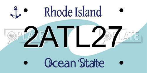 2ATL27 Rhode Island License Plate