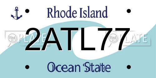 2ATL77 Rhode Island License Plate