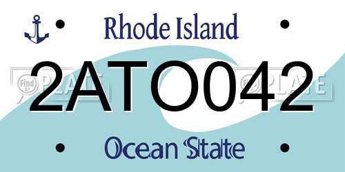 2ATO042 Rhode Island License Plate