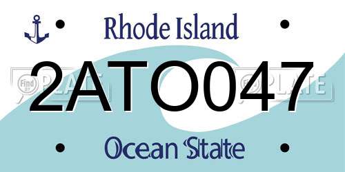 2ATO047 Rhode Island License Plate