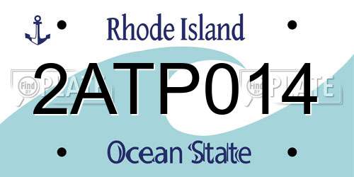 2ATP014 Rhode Island License Plate