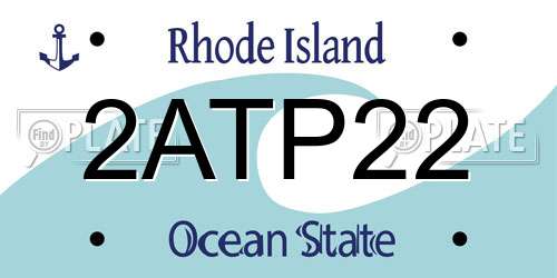 2ATP22 Rhode Island License Plate