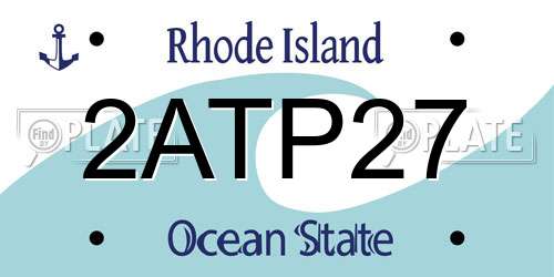2ATP27 Rhode Island License Plate