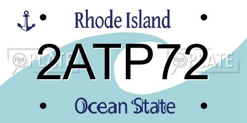 2ATP72 Rhode Island License Plate