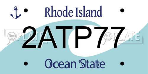 2ATP77 Rhode Island License Plate