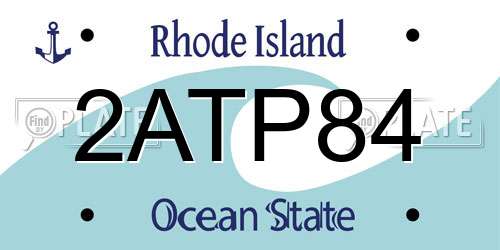 2ATP84 Rhode Island License Plate