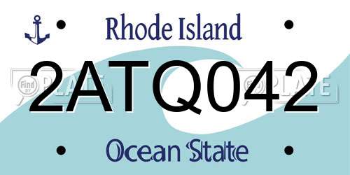 2ATQ042 Rhode Island License Plate